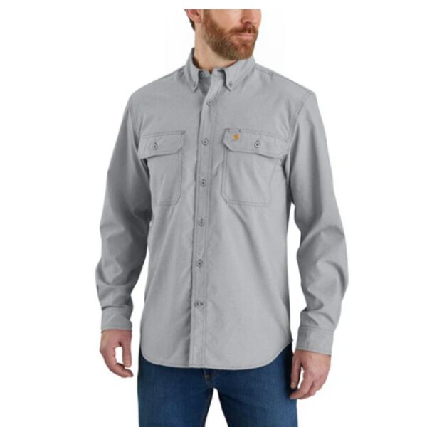 Force Relaxed Fit Lightweight Long-Sleeve Button Down Shirt Thumbnail
