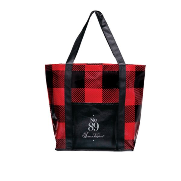 Buffalo Plaid Laminated Shopper Tote Thumbnail